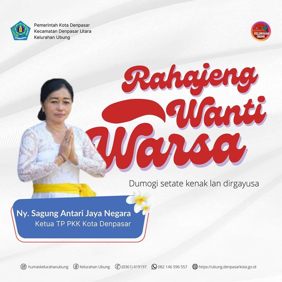 Rahajeng Wanti Warsa Ibu Ketua Tim Penggerak PKK Kota Denpasar