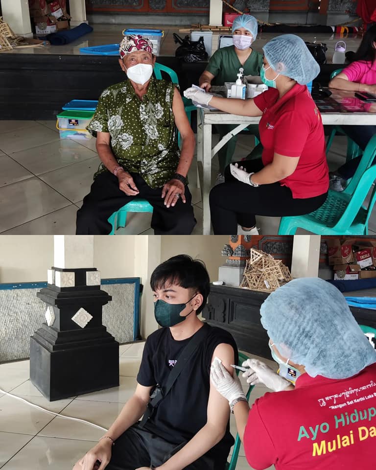 Pelaksanaan hari keempat Vaksin Dosis 3 (Booster) di Banjar Sari.