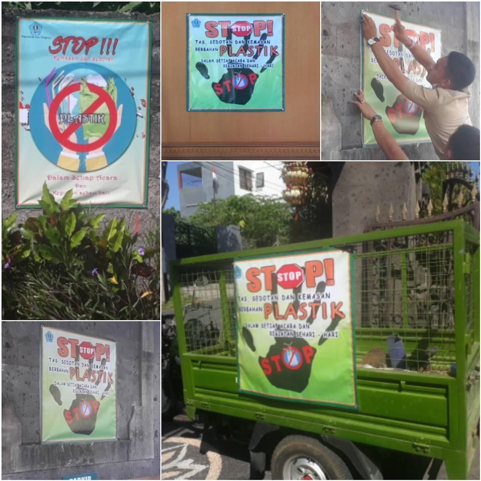 PEMASANGAN SPANDUK STOP PENGGUNAN PLASTIK