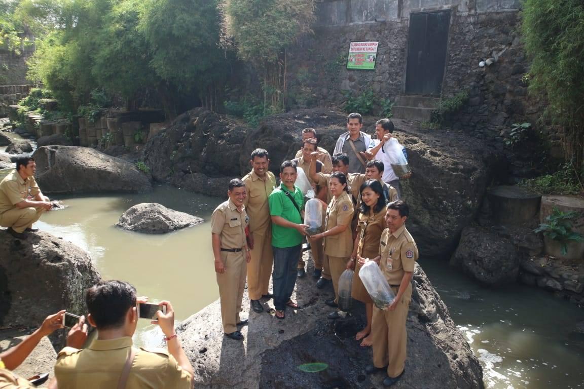 KEGIATAN TEBAR BENIH IKAN DI TUKAD MATI GUNUNG CATUR
