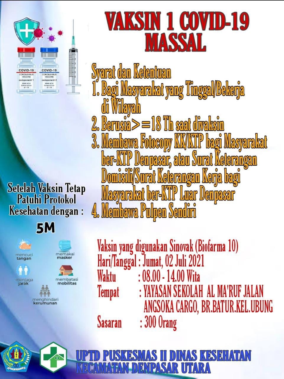 Vaksinasi Massal Covid-19 datang lagi!! Gratisss!!