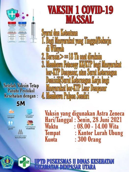 Vaksinasi Massal Covid-19 datang lagi!! Gratisss!!