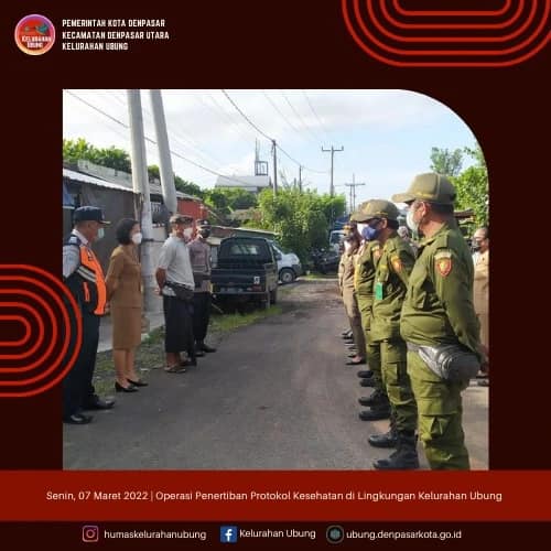 Operasi Penertiban Protokol Kesehatan di Lingkungan Kelurahan Ubung
