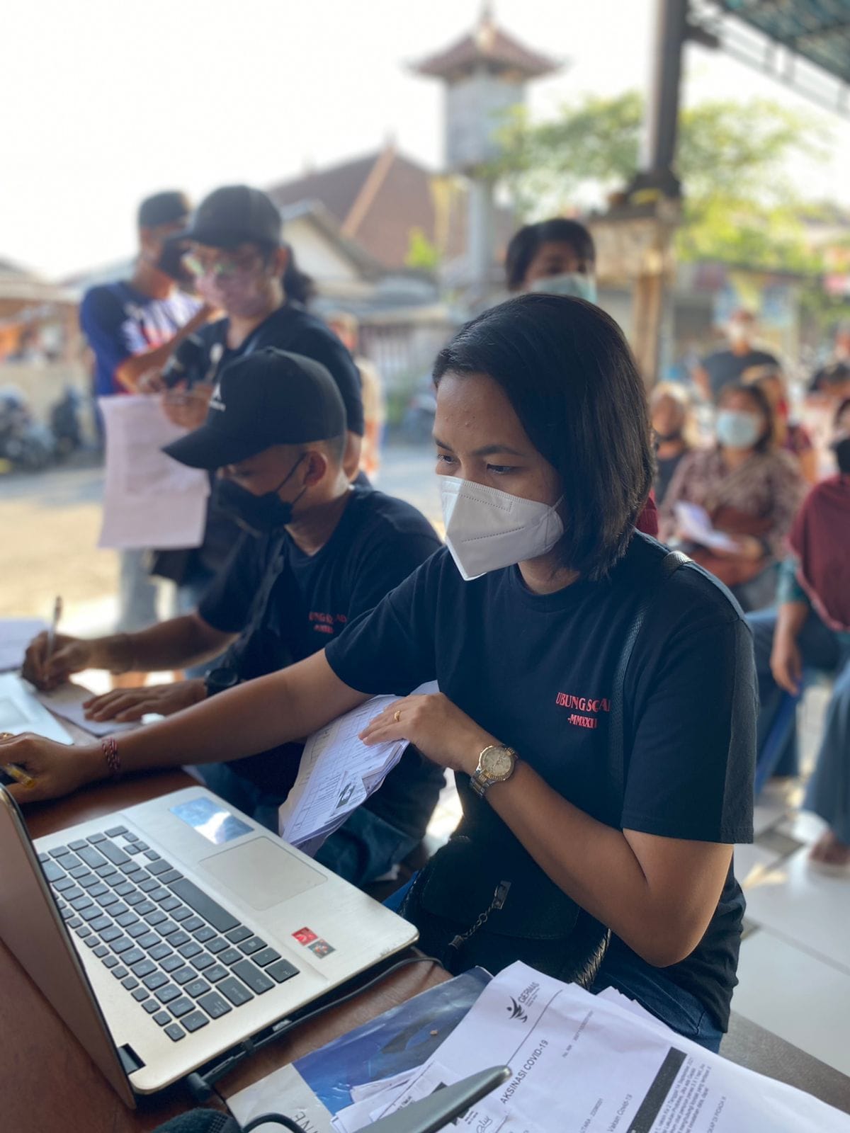 Pelaksanaan Vaksin Dosis 3 (Booster) di Halaman PT. Mansion Transportasi 